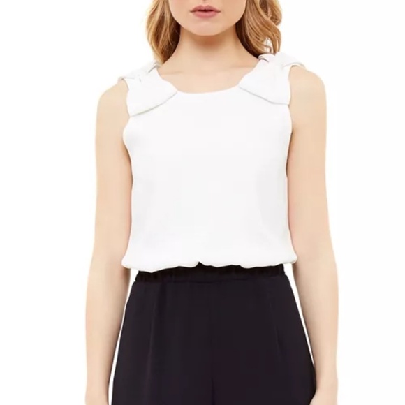 Ted Baker Black White Eloweez Bow Shoulder Culotte Jumpsuit - Ted Sz 2 (US 4-6) - Picture 2 of 16